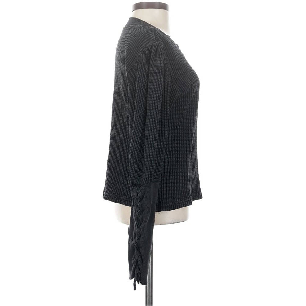Free People FP One Tasha Lace Up Sleeves Thermal Black XL Shirt, boho grunge - Picture 6 of 11